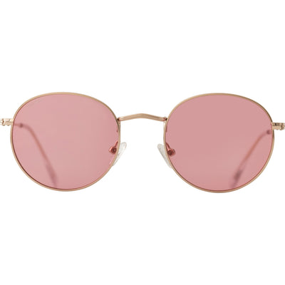 Front view of Pilgrim Pine sunglasses in Pink on white background